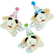 Brinquedo de pelúcia para cães Multipet Lamb Chop com chapéu de aniversário