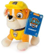 Brinquedo de pelúcia Paw Patrol Rubble 20 cm em pé para crianças de 3 ou mais anos