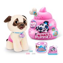 Brinquedo de pelúcia Pets Alive Pooping Puppies Pug da ZURU para crianças