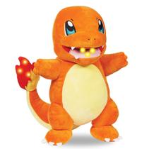 Brinquedo de pelúcia Pokémon Flame Action Charmander 10 com luzes e som