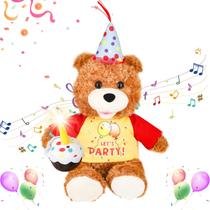 Brinquedo de pelúcia PowerPals Singing Dancing Teddy Bear com vela de 30 cm Brinquedo de pelúcia PowerPals Singing Dancing Teddy Bear com vela de 30 cm