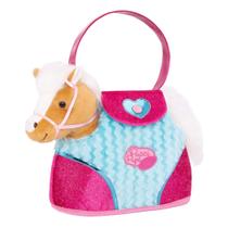 Brinquedo de pelúcia Pucci Pups Beige Horse com listras azuis com bolsa Brinquedo de pelúcia Pucci Pups Beige Horse com listras azuis com bolsa