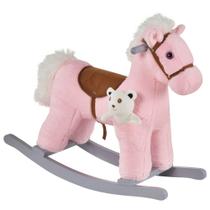 Brinquedo de pelúcia Ride-On Rocking Horse Qaba Kids com urso rosa Brinquedo de pelúcia Ride-On Rocking Horse Qaba Kids com urso rosa