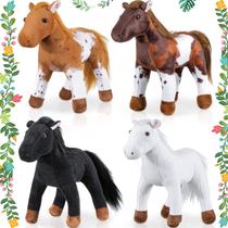 Brinquedo de pelúcia Skylety de 20 cm para cavalos de pelúcia, conjunto de 4