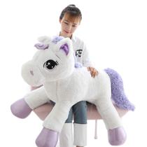Brinquedo de pelúcia social Giant Unicorn White 110cm Brinquedo de pelúcia social Giant Unicorn White 110cm