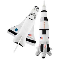Brinquedo de pelúcia Space Shuttle 14 cm e Saturn Rocket 17 cm para crianças