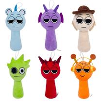 Brinquedo de pelúcia Sprunki Game Wenda Grey 25 cm para crianças e adultos Brinquedo de pelúcia Sprunki Game Wenda Grey 25 cm para crianças e adultos