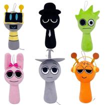 Brinquedo de pelúcia Sprunki Game Wenda Grey 25 cm para crianças e adultos