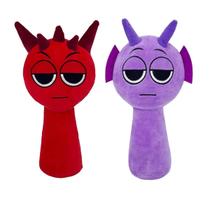 Brinquedo de pelúcia Sprunky Wenda e Grey Sprunki 25cm para crianças Brinquedo de pelúcia Sprunky Wenda e Grey Sprunki 25cm para crianças