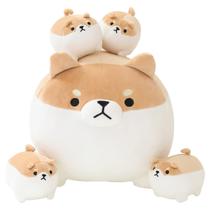 Brinquedo de pelúcia SQEQE Shiba Inu com 4 bebês Shiba Inu Brinquedo de pelúcia SQEQE Shiba Inu com 4 bebês Shiba Inu