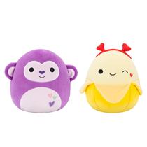 Brinquedo de pelúcia Squishmallows Original Hartman The Purple Monkey e Junie The Banana, pacote com 20 cm Brinquedo de pelúcia Squishmallows Original Hartman The Purple Monkey e Junie The Banana, pacote com 20 cm