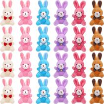 Brinquedo de pelúcia Stuffed Bunny Rabbit de 10 cm com pingente suspenso, 24 unidades