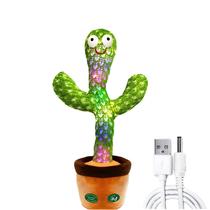 Brinquedo de pelúcia Talking Dancing Cactus LunoMart Recarregável 120 músicas