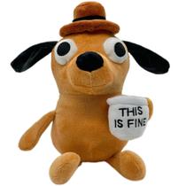 Brinquedo de pelúcia Tavashome This is Fine Dog Funny Coffee de 11 polegadas Brinquedo de pelúcia Tavashome This is Fine Dog Funny Coffee de 11 polegadas