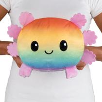 Brinquedo de pelúcia TeeTurtle Original reversível Big Axolotl cinza+arco-íris