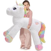 Brinquedo de pelúcia Tezituor Giant Unicorn 110 cm branco para crianças