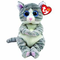 Brinquedo de Pelúcia Ty Beanie Babies - Gato Mitzi Cinza