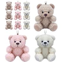 Brinquedo de pelúcia YJUBAOA Mini Ursinho de Pelúcia de 10 cm, 12 unidades com chaveiro