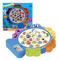 Brinquedo De Pescaria Jogo Pega Peixe Vara Musical 21 Peixes