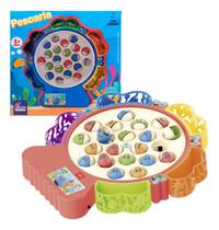 Brinquedo De Pescaria Jogo Pega Peixe Vara Musical 21 Peixes