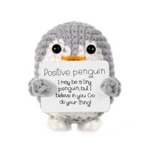 Brinquedo de pinguim tricotado BOXOB Mini Funny Positive Penguin