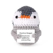 Brinquedo de pinguim tricotado SAVITA Funny Positive com cartão positivo