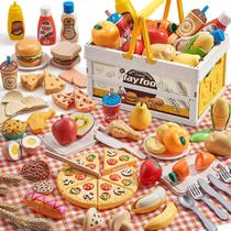 Brinquedo de piquenique de palha de trigo Play Food Set Comirth de 83 peças Brinquedo de piquenique de palha de trigo Play Food Set Comirth de 83 peças