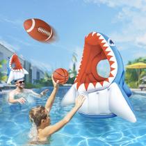 Brinquedo de piscina iPlay iLearn Shark com jogo de basquete e futebol por mais de 3 anos
