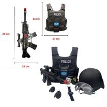 Brinquedo de Policial Infantil com Colete e Itens Diversos