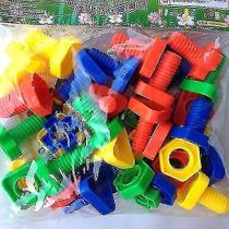 Brinquedo de quebra-cabeça de construção, parafusos coloridos, parafusos, 32 unidades para crianças