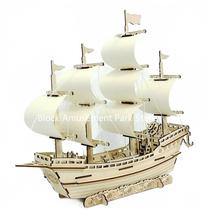 Brinquedo de quebra-cabeça Wokex Wooden Ship Sailing Boat, modelo DIY