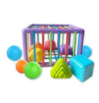 Brinquedo de separação de formas SwietFam Baby Montessori com faixas elásticas Brinquedo de separação de formas SwietFam Baby Montessori com faixas elásticas