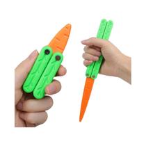 Brinquedo De Simulação De Faca Borboleta Em Forma De Cenoura Impressa Em 3D Para Adultos Com TDAH,