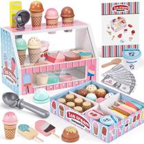 Brinquedo de Sorvete de Madeira Toyssa - Kit Cozinha Infantil