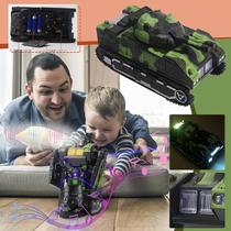 Brinquedo de tanque de deformação elétrica com música e luzes para crianças