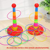 Brinquedo De Torre De Quebra-Cabeça Interativo Para Crianças Com Anéis De Arremesso Atividade Para