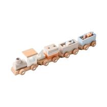 Brinquedo De Trem De Madeira Montessori Para Bebês, Carrinho Educacional De Aniversário,