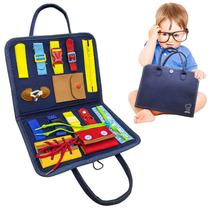 Brinquedo de viagem sensorial Busy Board Airlab Montessori para crianças pequenas