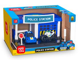 Brinquedo Delegacia De Polícia Com Veículos - Bs Toys 579