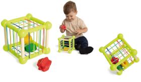 Brinquedo Desafio a Fio Cubo com Elástico +12 Meses - Tateti