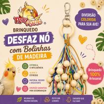 Brinquedo Desfaz Nó com Bolinhas de Madeira