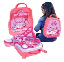 Brinquedo Dia Das Crianças Menina Maleta Salão De Beleza Cabelereira Mochila Com Alça