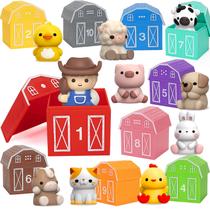 Brinquedo didático Aigybobo Farm Animals Barn, 20 unidades de 1 a 3 anos