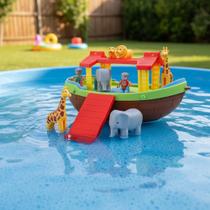 Brinquedo Didatico Arca De Noe Maral Com 6 Animais 2 Bonecos Quantidade De Peças 22