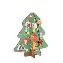 Brinquedo didático árvore de natal em MDF 81 pçs