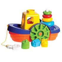 Brinquedo Didatico Bebe Banho Piscina Barco Educativo Flutuante Encaixe Peças Interativo - Mercotoys