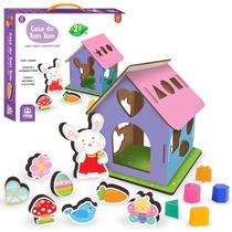 Brinquedo Didático Casa Do Tom Tom Coelhinho E Peças Em Madeira Educativo Nig Brinquedos