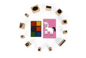 Brinquedo didatico conjunto de arte pintura em carimbo LT049