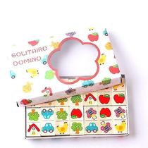 Brinquedo didático de madeira Domino Cartoon Fruit Animal para crianças Brinquedo didático de madeira Domino Cartoon Fruit Animal para crianças