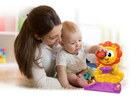 Brinquedo Didático Infantil Bebê Basket Ball Leão Educativo Divertido